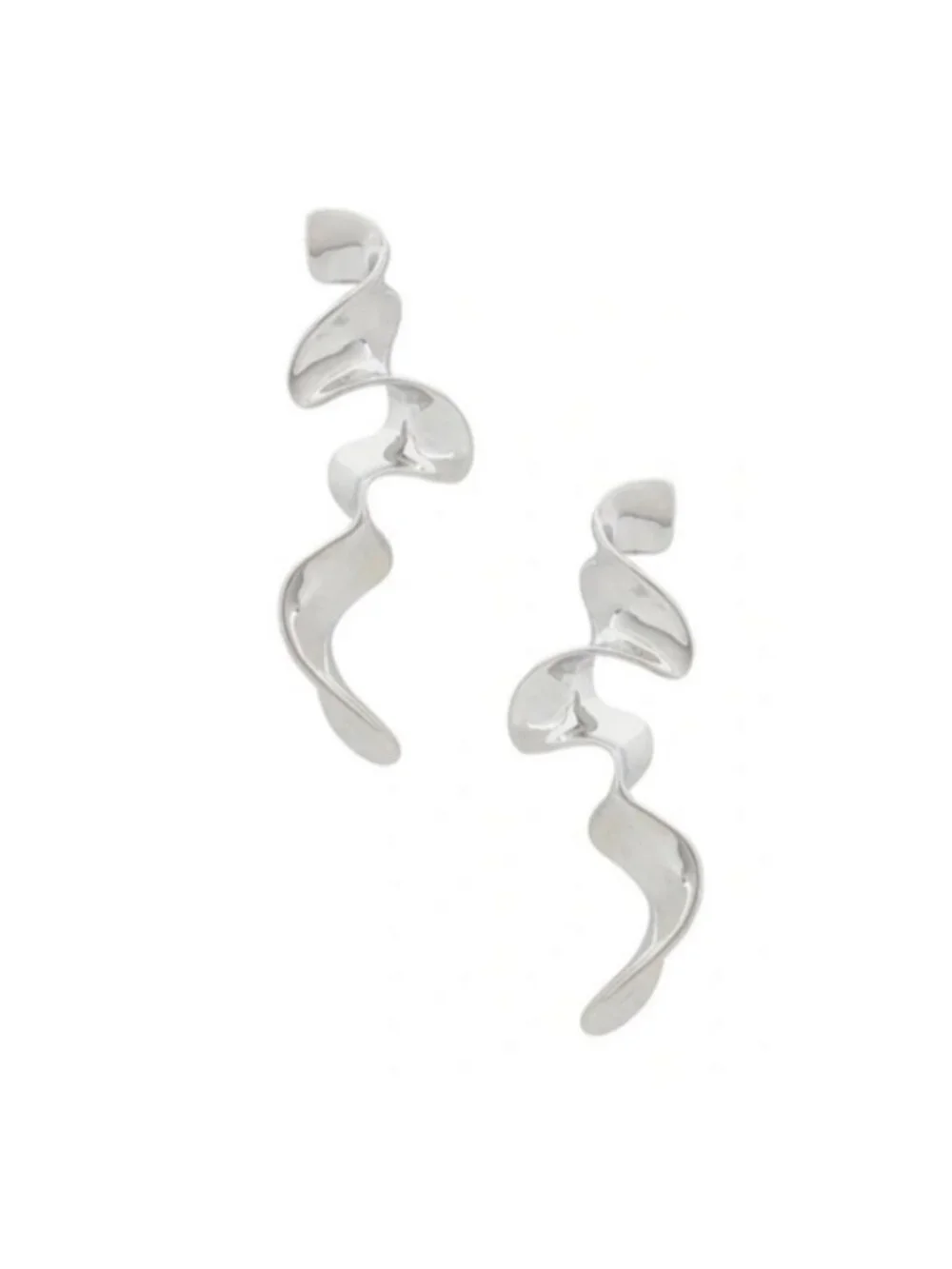 New! Silver Ribbon Earrings (1009) NWOT